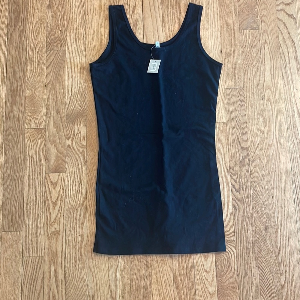 NWT Maurice’s Small , long, fitted black tank top